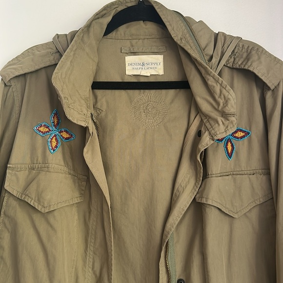 Denim & Supply Ralph Lauren cotton beaded cargo military jacket - Picture 2 of 9